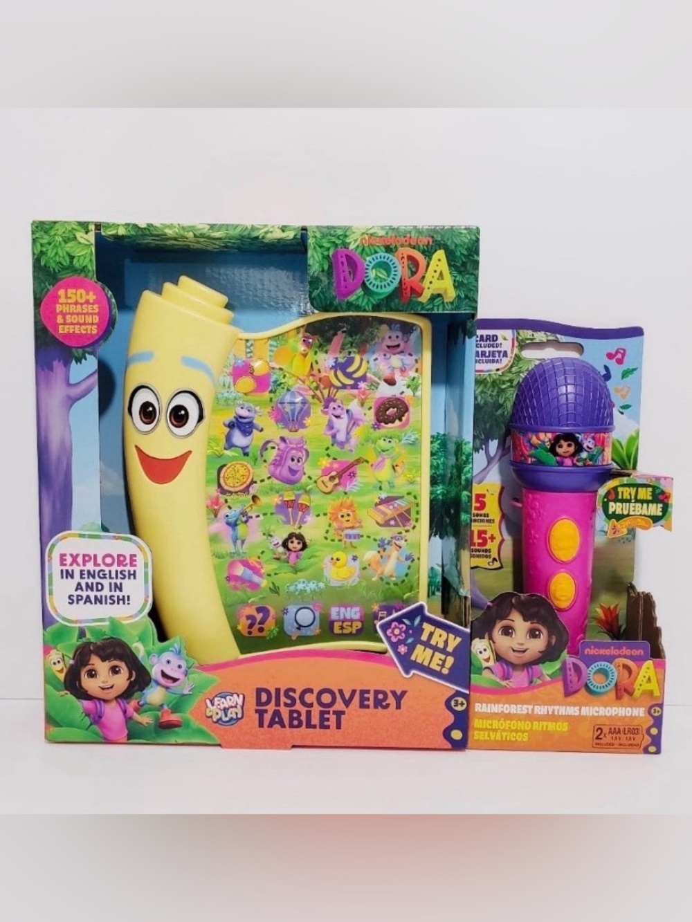 🆕 Dora The Explorer Discovery Electronic Learning Bilingual Tablet & Microphone